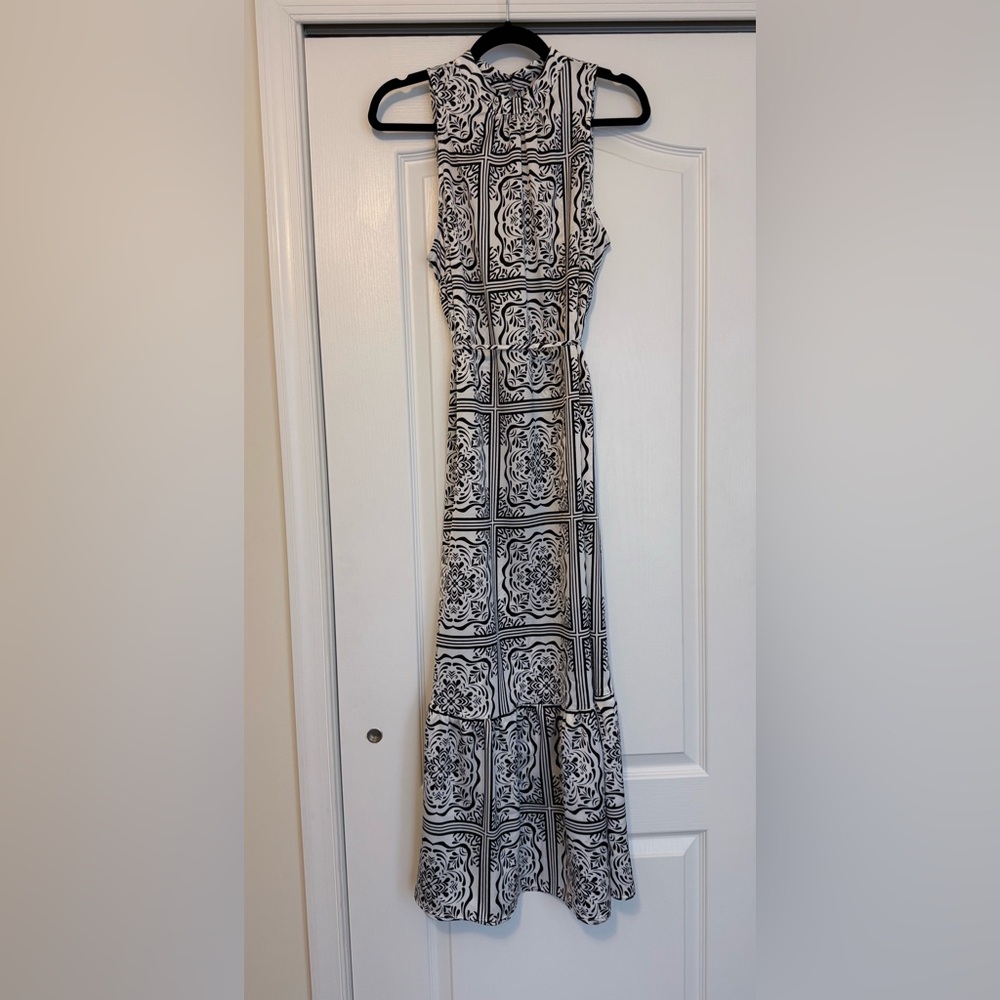 LOFT Black and White Maxi Dress